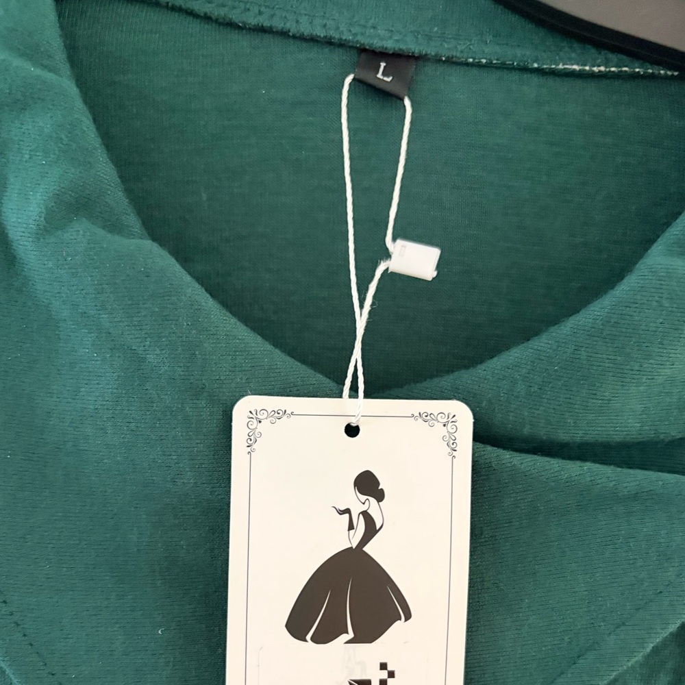 Forest Green Button-Front Tunic Top - Picture 3 of 3
